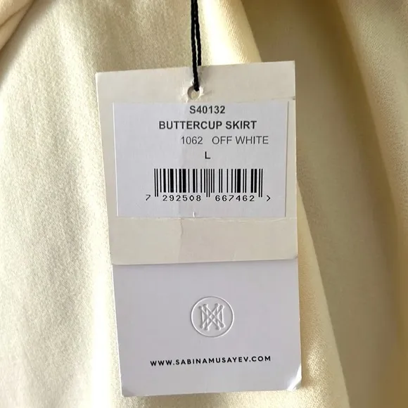Sabina Musayev Mini Buttercup Skirt Womens Off White Size Large