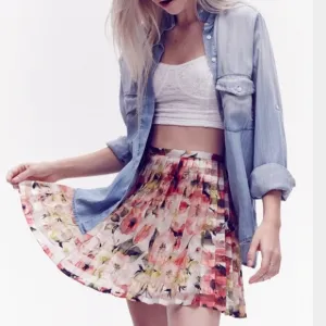 🎈SALE ALLI K Organza Floral Pleated Skirt -SK-26