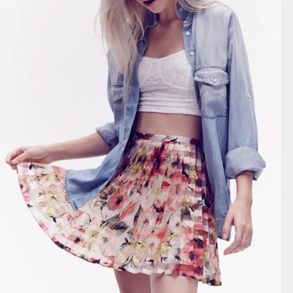 🎈SALE ALLI K Organza Floral Pleated Skirt -SK-26