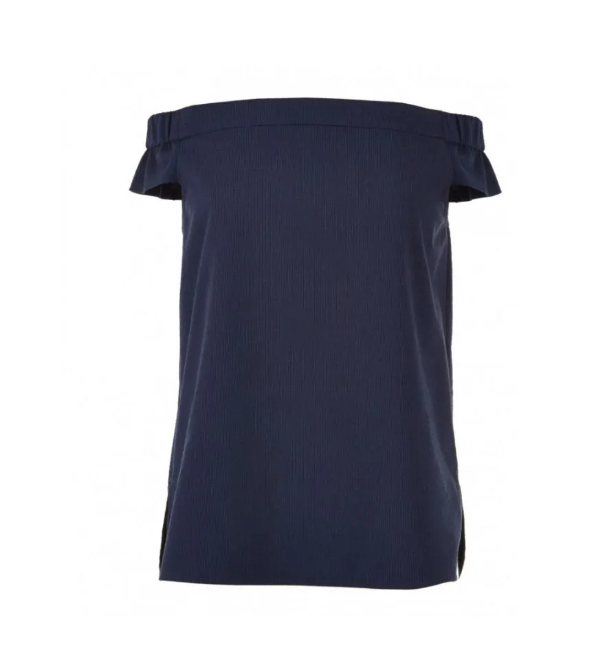 Seersucker Off Shoulder Top