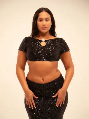 SEQUIN FLOWER TOP