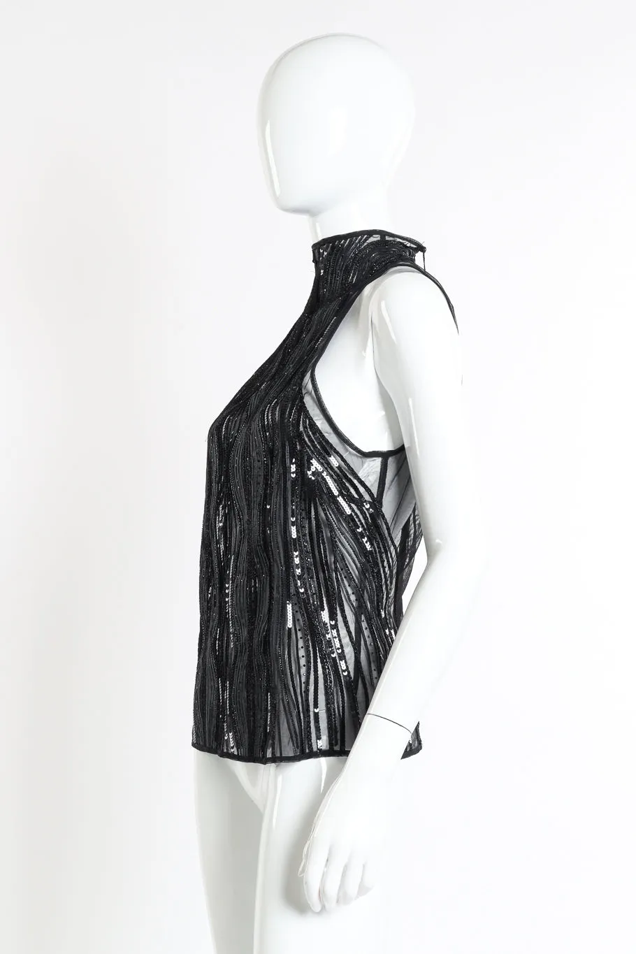 Sequin Mock Neck Top