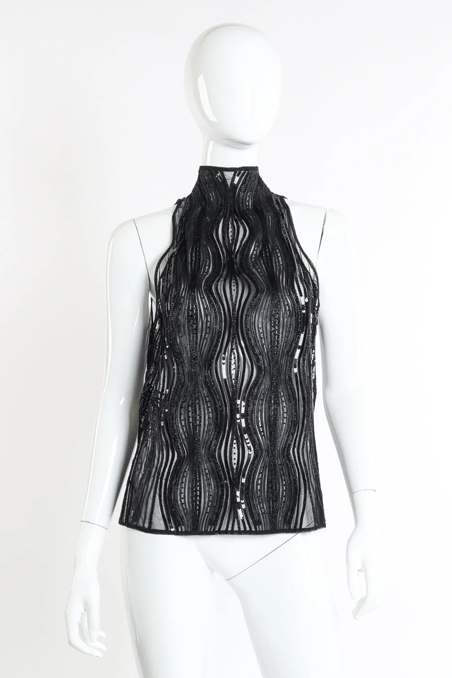 Sequin Mock Neck Top