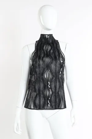 Sequin Mock Neck Top