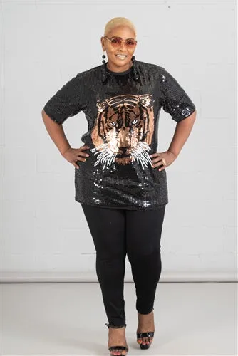 Sequin Tiger Top