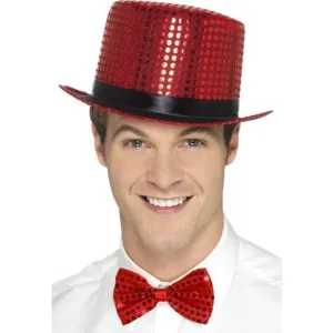 Sequin Top Hat - Red
