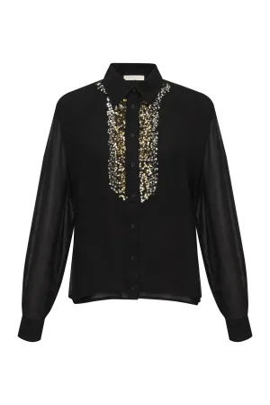 Sequin Tuxedo Shirt