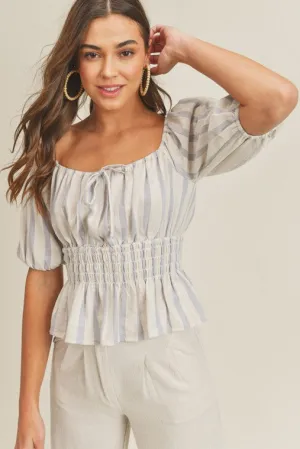 Serena Stripe Blouse Top