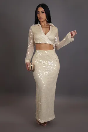 SET TOP/SKIRT SEQUINS 10822