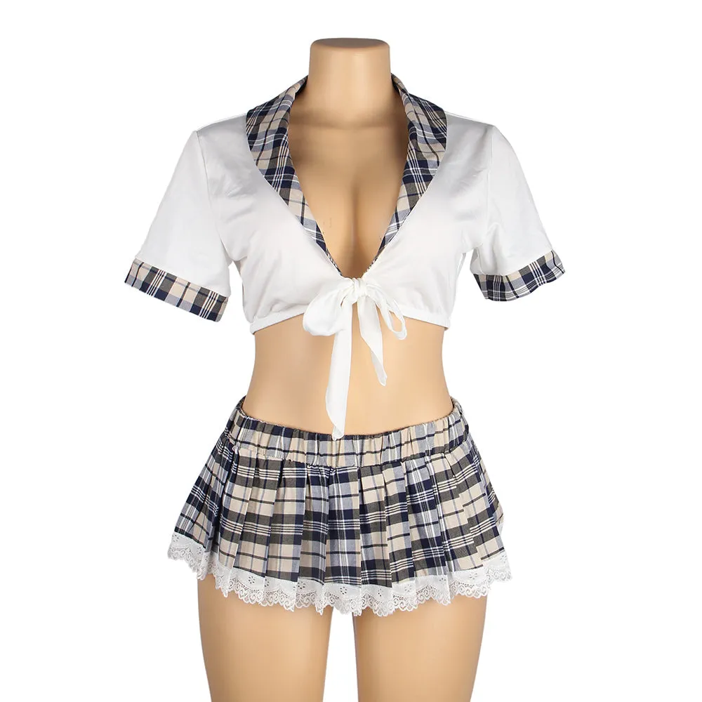 Sexy uniform high-quality student Egypt pleated skirt college style cosply suit