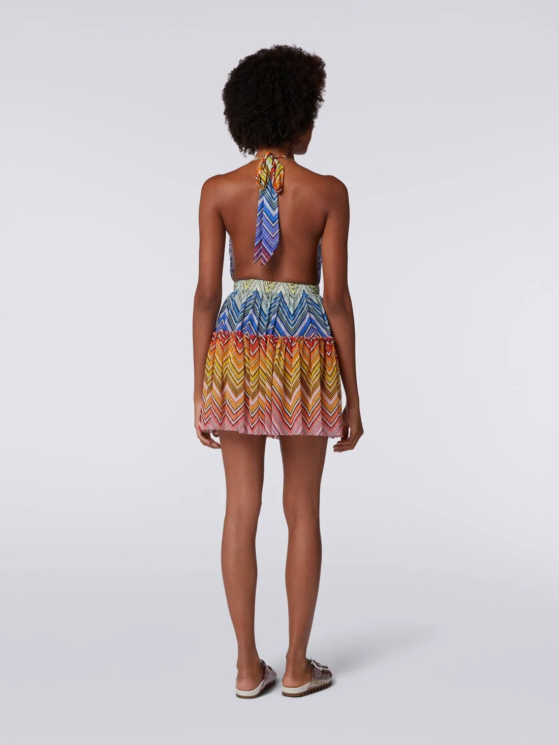 Short Dress - Multicolor Chevron