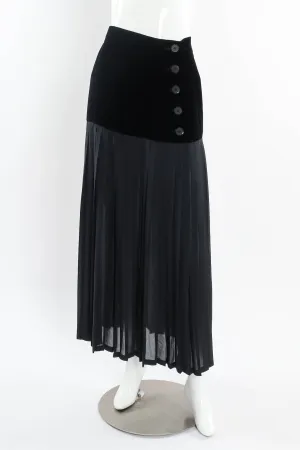 Silk Velvet Pleated Skirt
