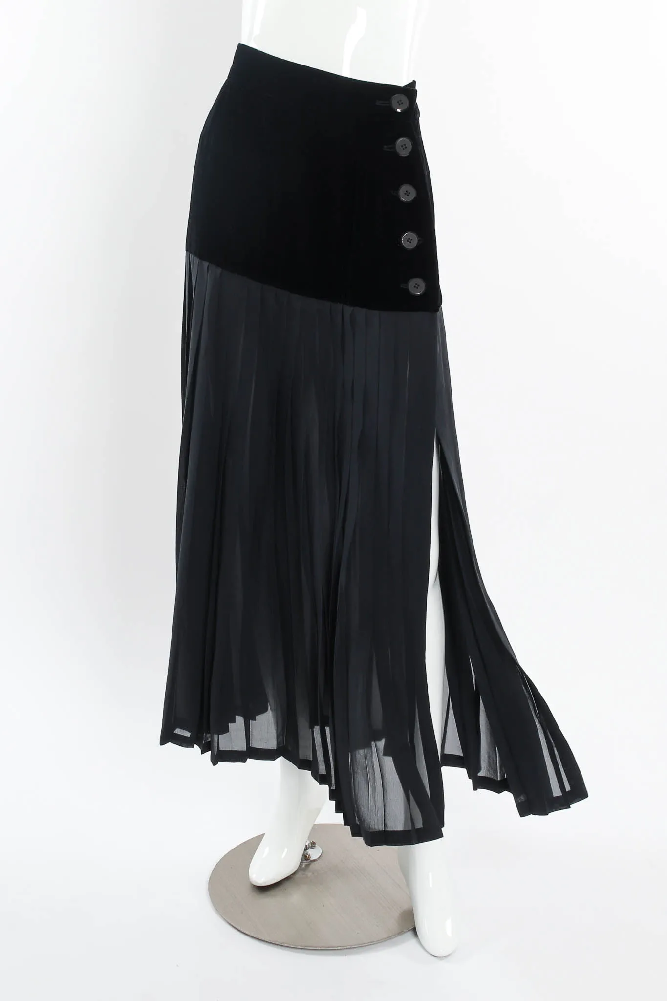 Silk Velvet Pleated Skirt