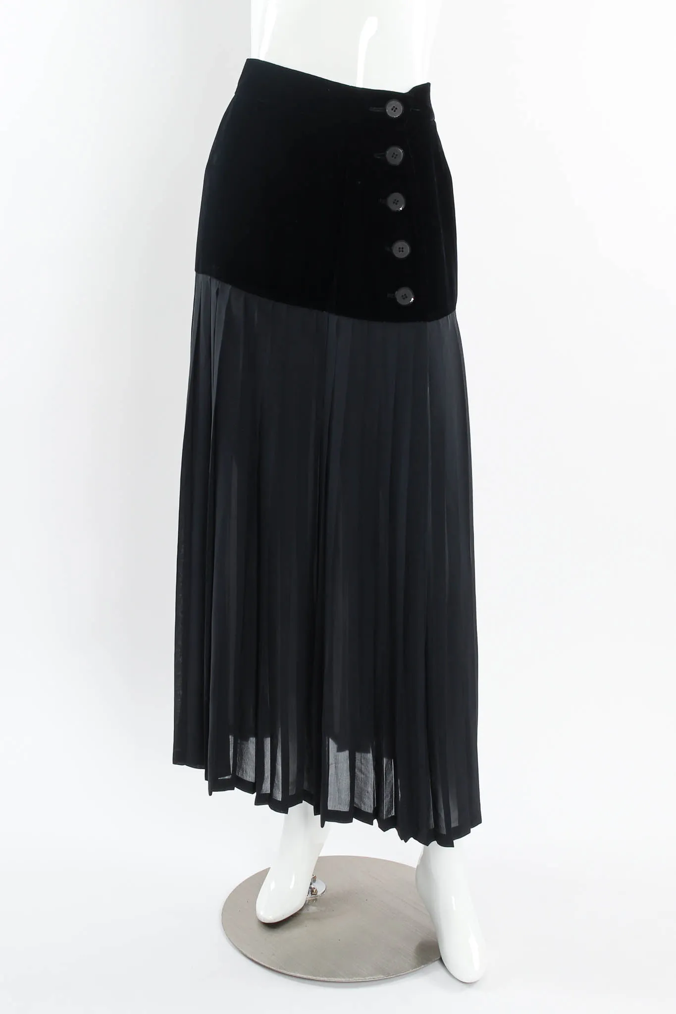 Silk Velvet Pleated Skirt