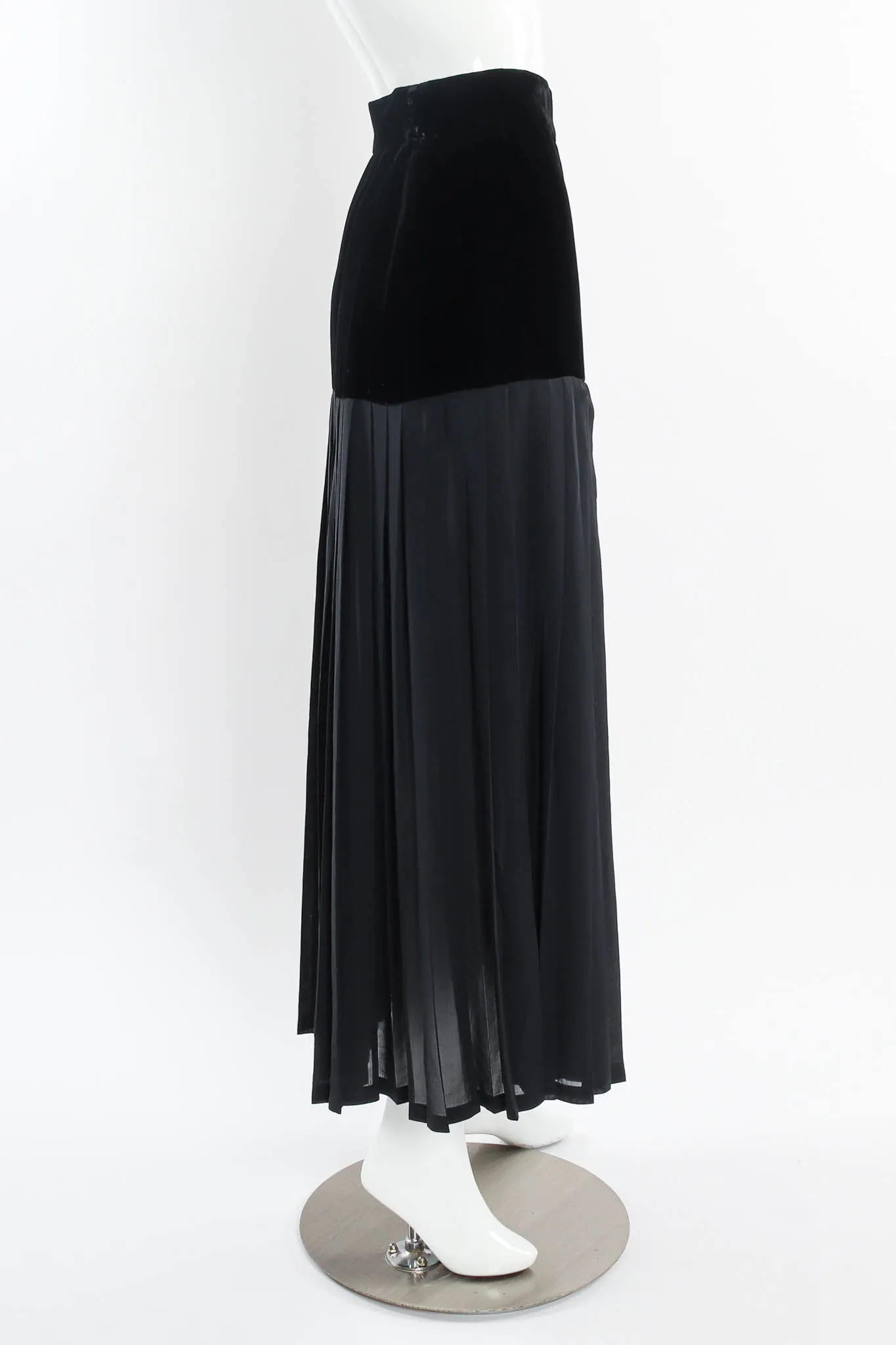 Silk Velvet Pleated Skirt