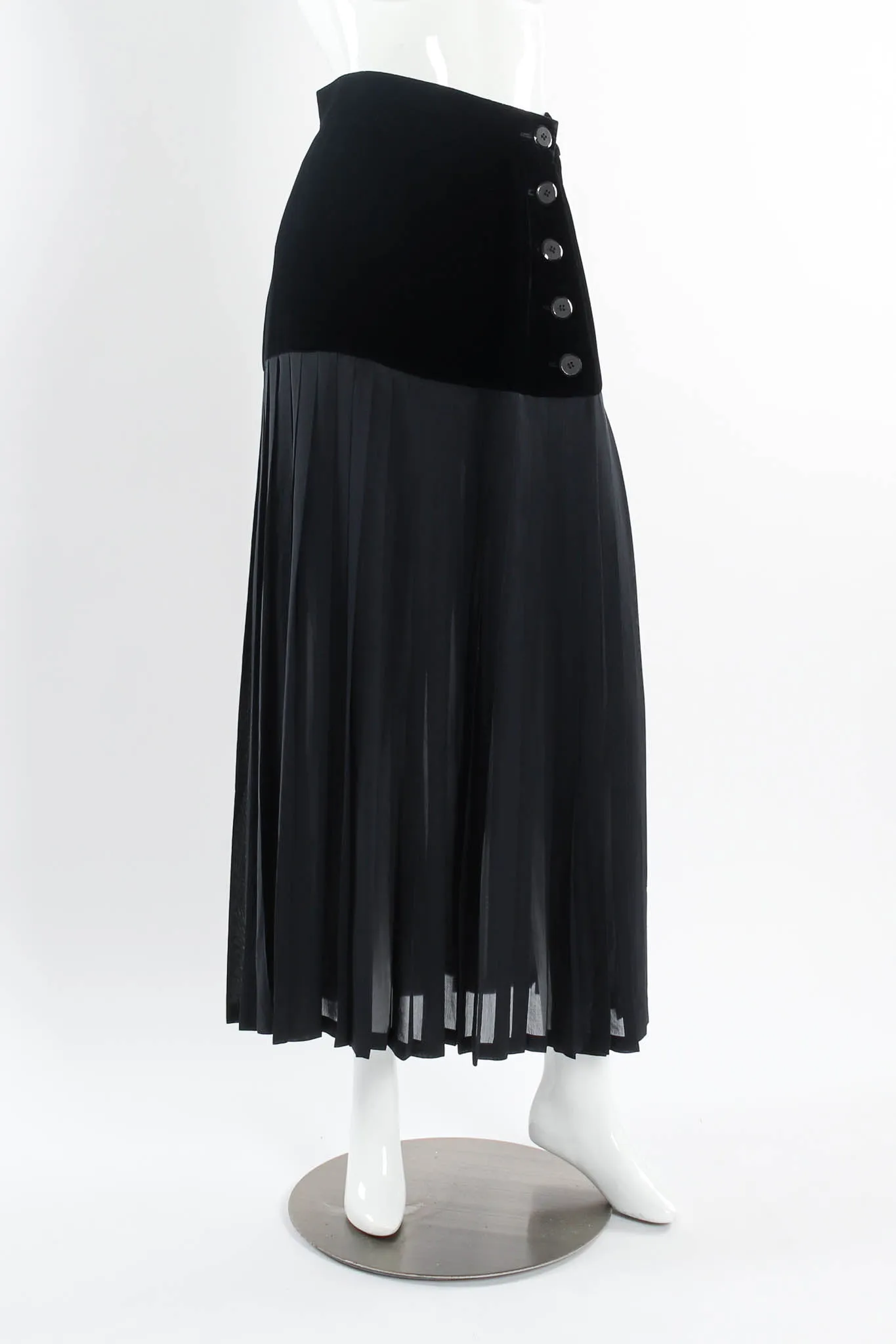 Silk Velvet Pleated Skirt