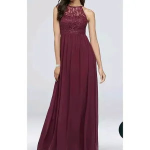 Speechless Size 3 Berrywine Halter Front Illusion Lace &amp; Chiffon Formal Prom Dre