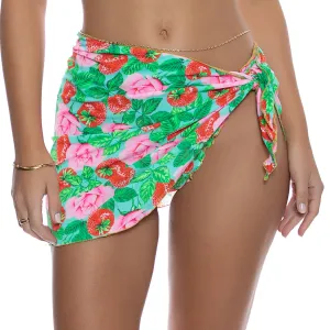 STRAWBERRY FIELDS - Luxe Stitch Sarong Mini Skirt