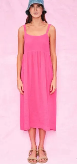 Sundry Midi Dress with Back Tie - Azalea