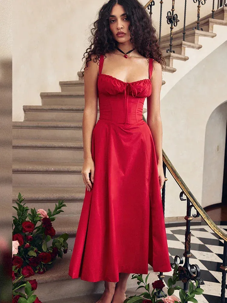 Suninheart Elegant A-Line Midi Dress