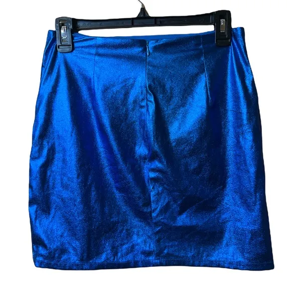 Super down Blue Metallic Skirt Size S