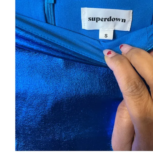 Super down Blue Metallic Skirt Size S