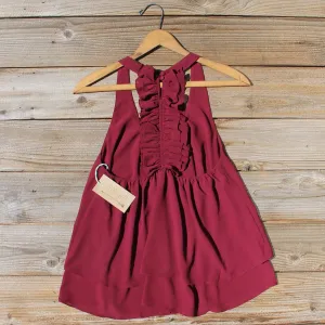 Sweet Thicket Ruffle Top in Wine