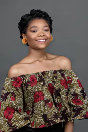 Tabby Ankara Off Shoulder Top