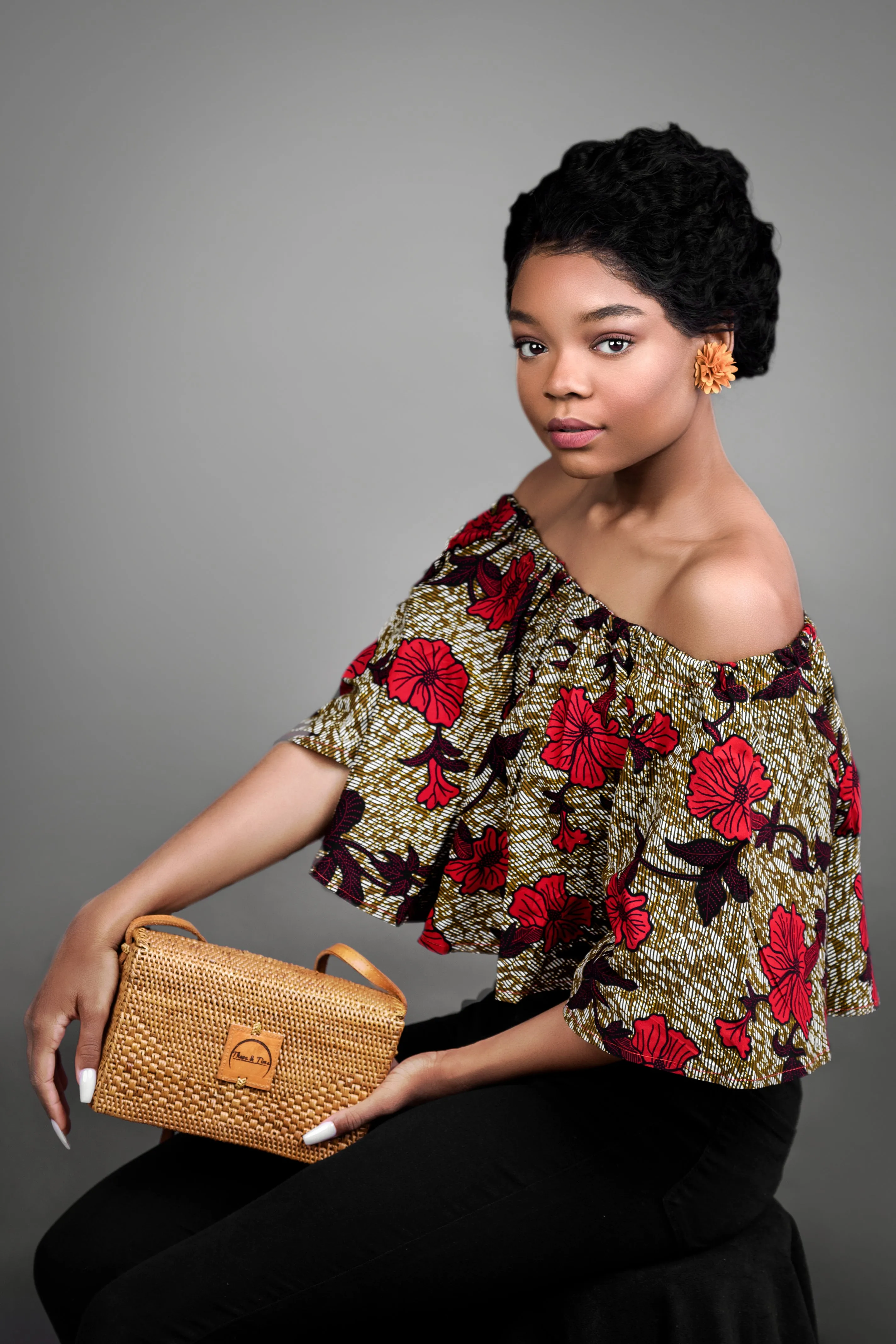 Tabby Ankara Off Shoulder Top