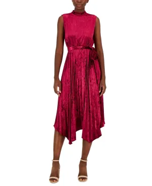 Tahari Asl Womens Velvet Pleated Midi Dress 2AM193-T2