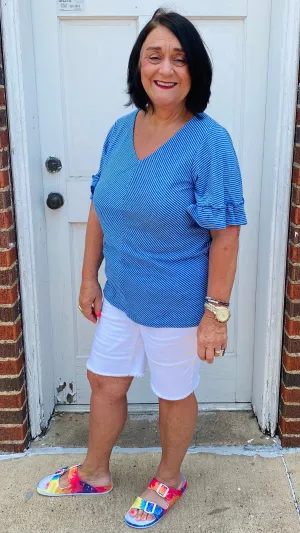 Tammy Striped Top: Blue