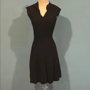 Ted Baker London Sharnn Stitch Detail Dress size 4 Black Skater Stretch