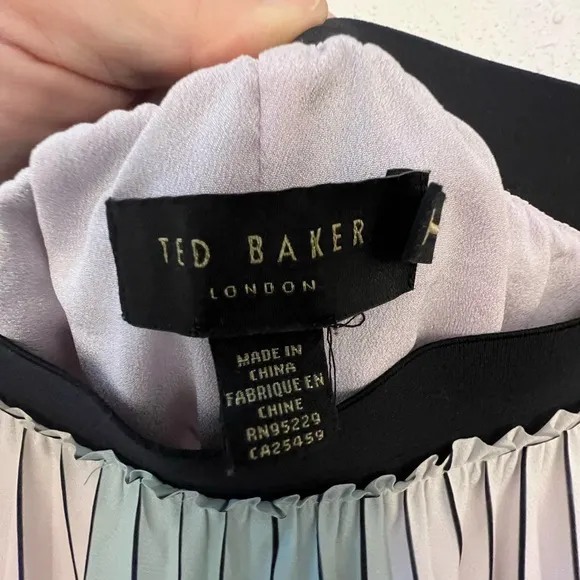 Ted baker Selmma Pleated-Stripe Midi Skirt. Size 12. Mark on bottom as pictured