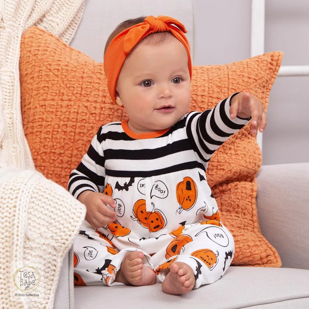 Tesa Babe Empire Waist Romper - Bats & Pumpkins
