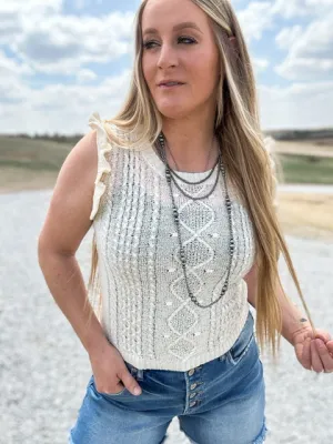 The Cash Cable Knit Tank Top