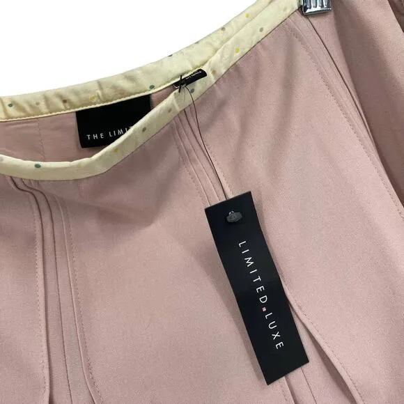 The Limited Luxe Pink Pleated Skirt Knee Length Size 2 NWT