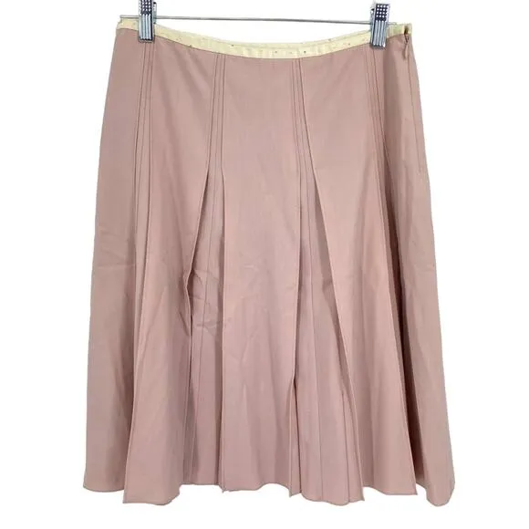 The Limited Luxe Pink Pleated Skirt Knee Length Size 2 NWT