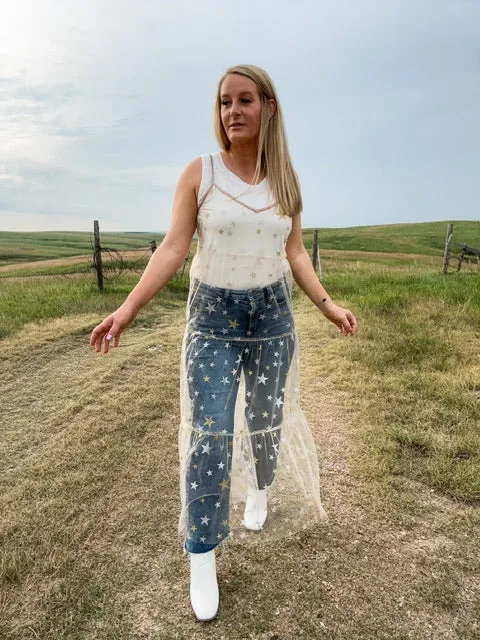 The Seeing Stars Sheer Maxi Dress