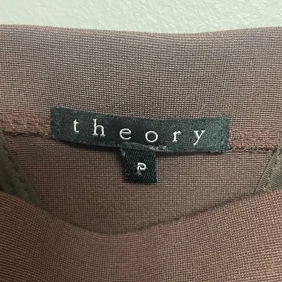 THEORY Brown Stretch Bodycon V-neck Mini Dress, 7056601R, P, XS, 0-00