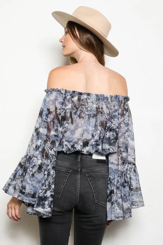 Tie Dye Off Shoulder Top