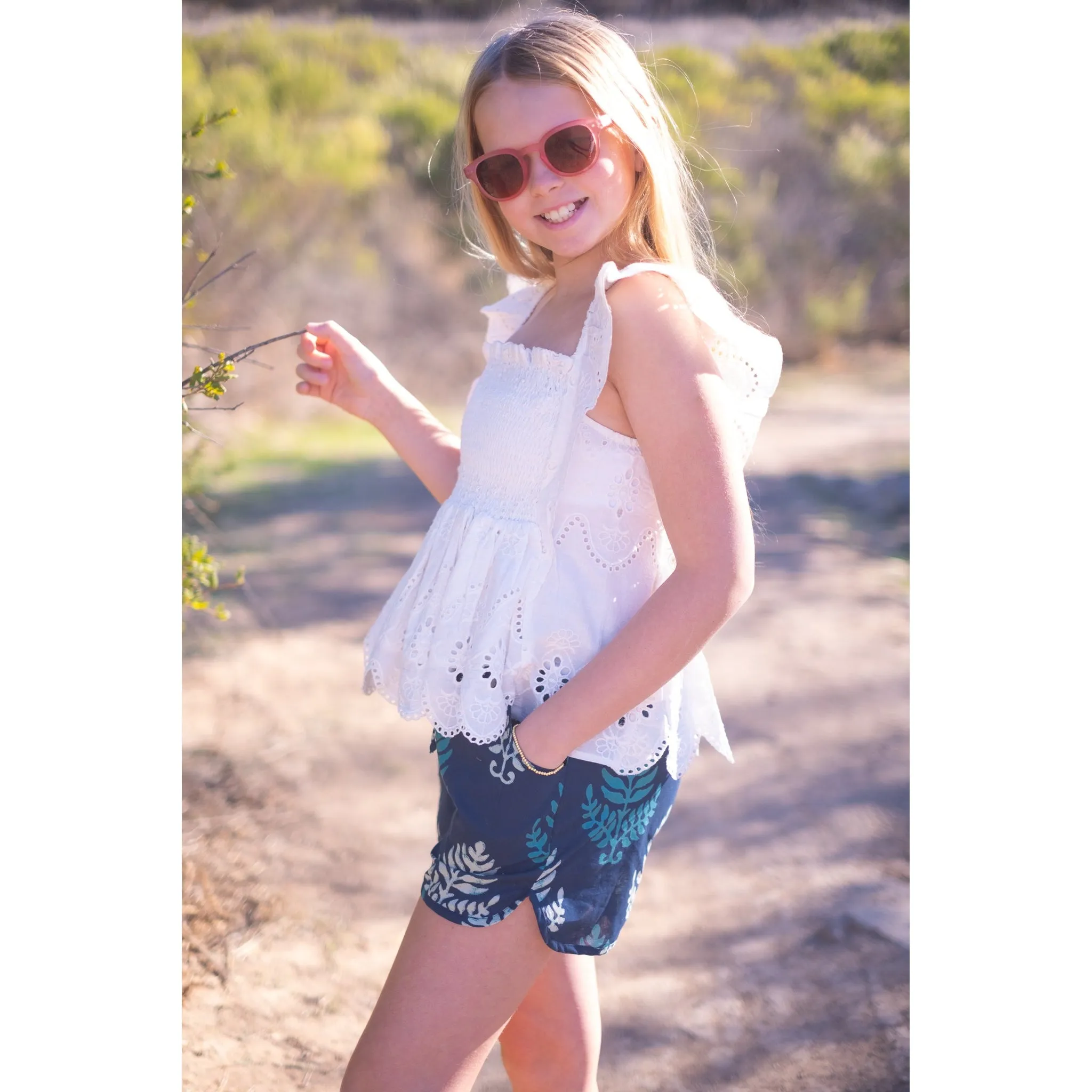 Tulip Top- White Eyelet