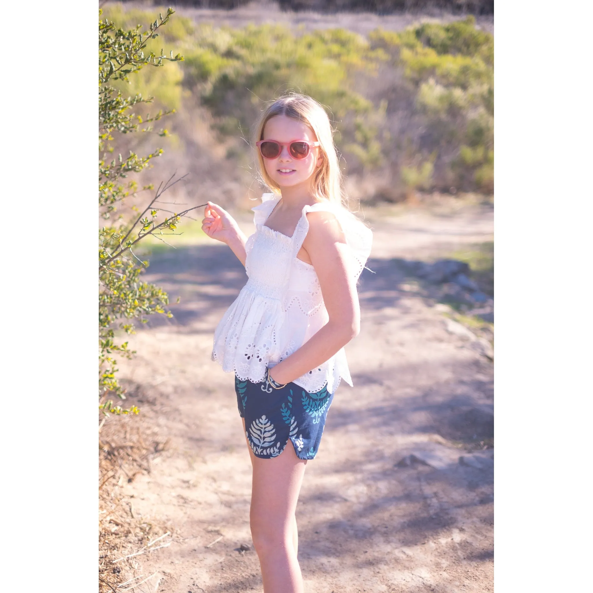 Tulip Top- White Eyelet