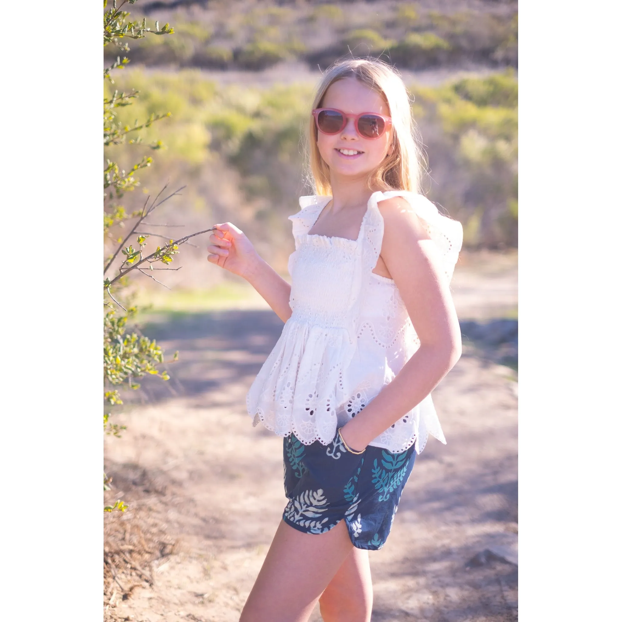 Tulip Top- White Eyelet