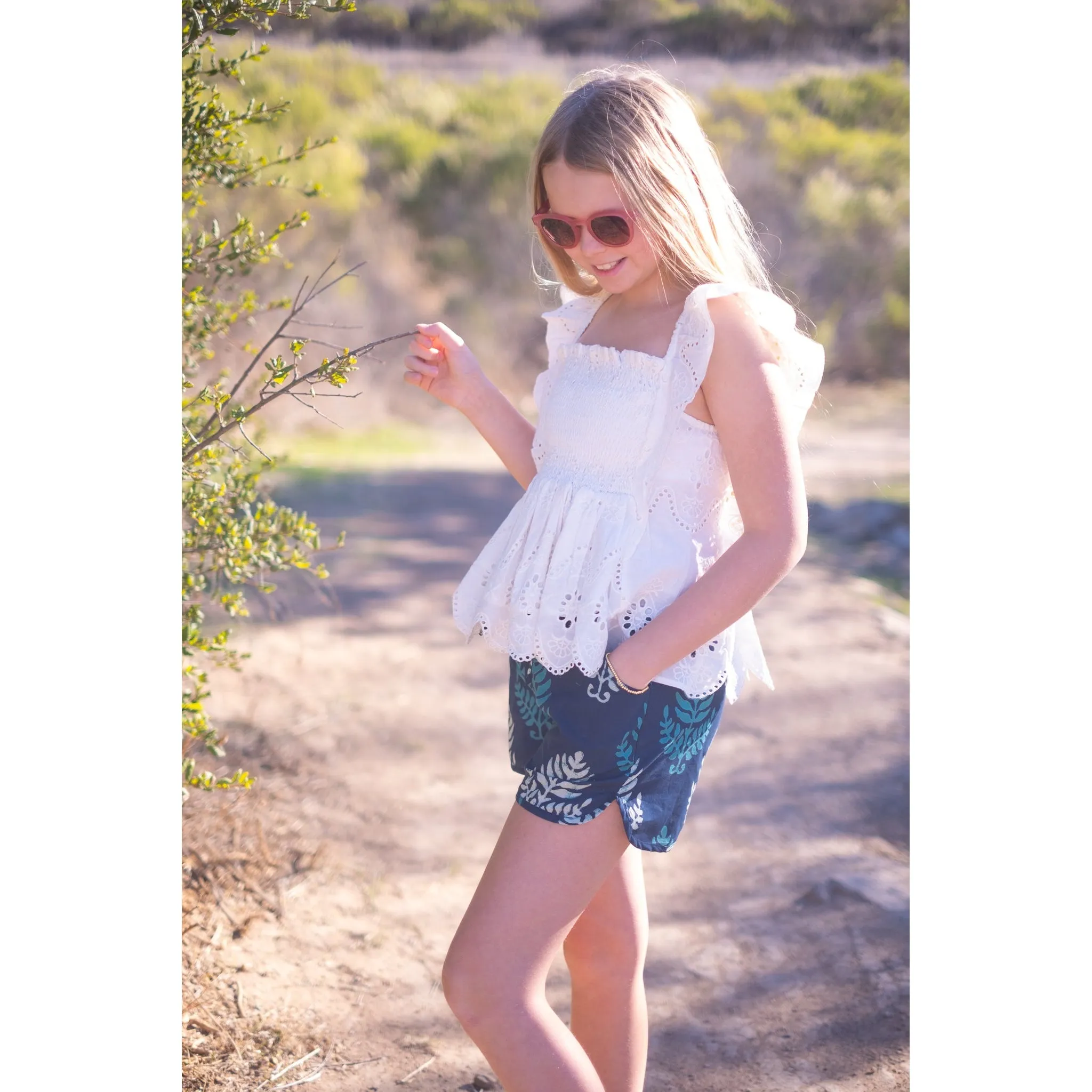 Tulip Top- White Eyelet