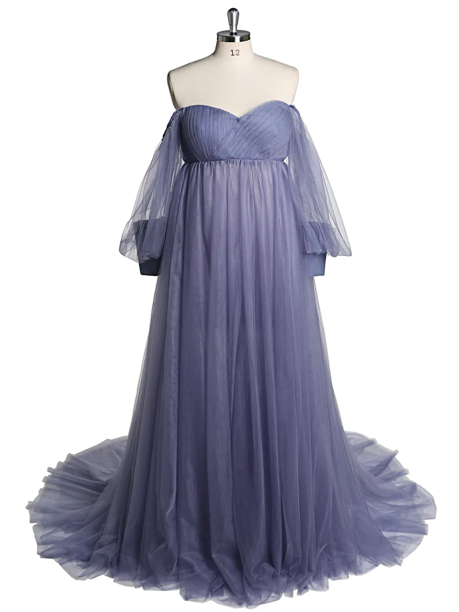 Tulle Off Shoulder Maternity Gowns for Photography Plus Size YW2109