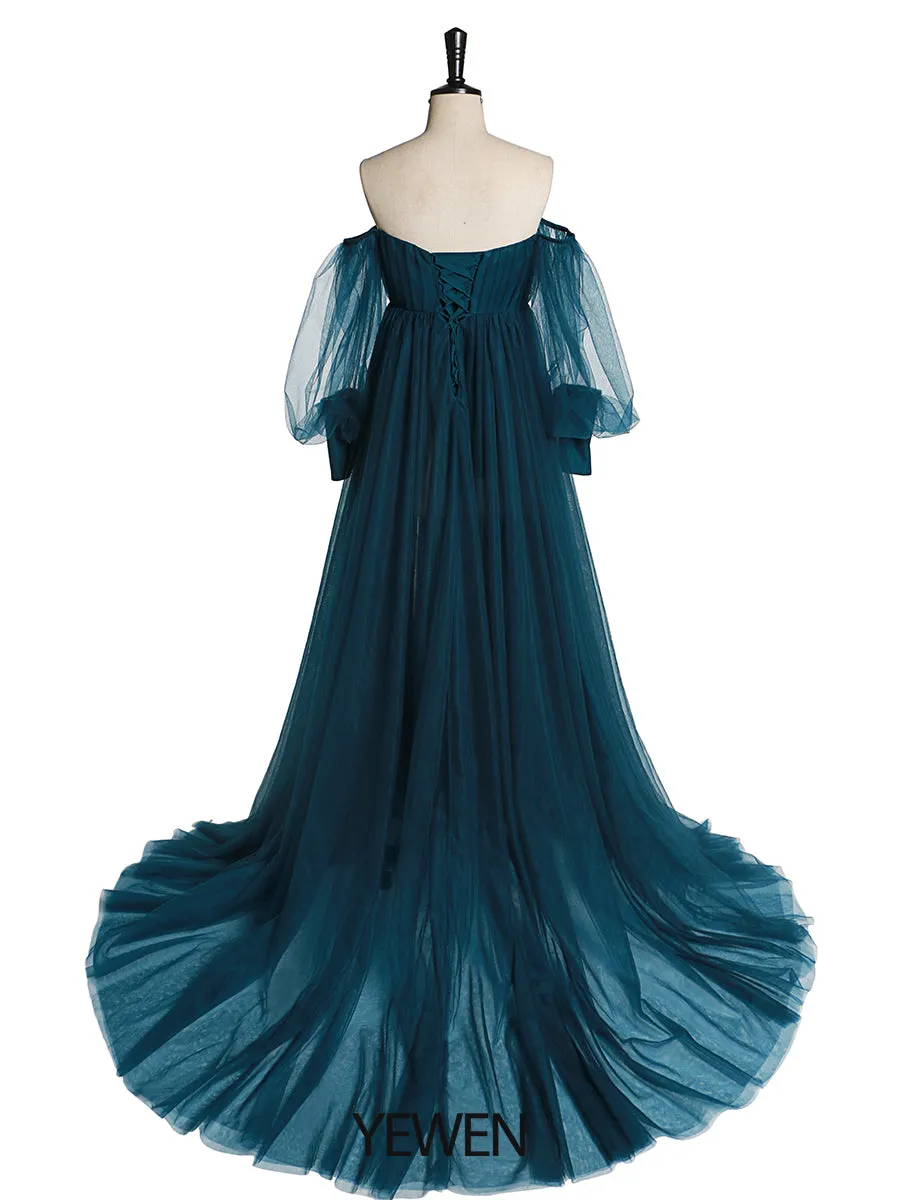 Tulle Off Shoulder Maternity Gowns for Photography Plus Size YW2109