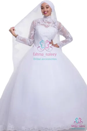 Turtle Neck Ball Wedding Gown