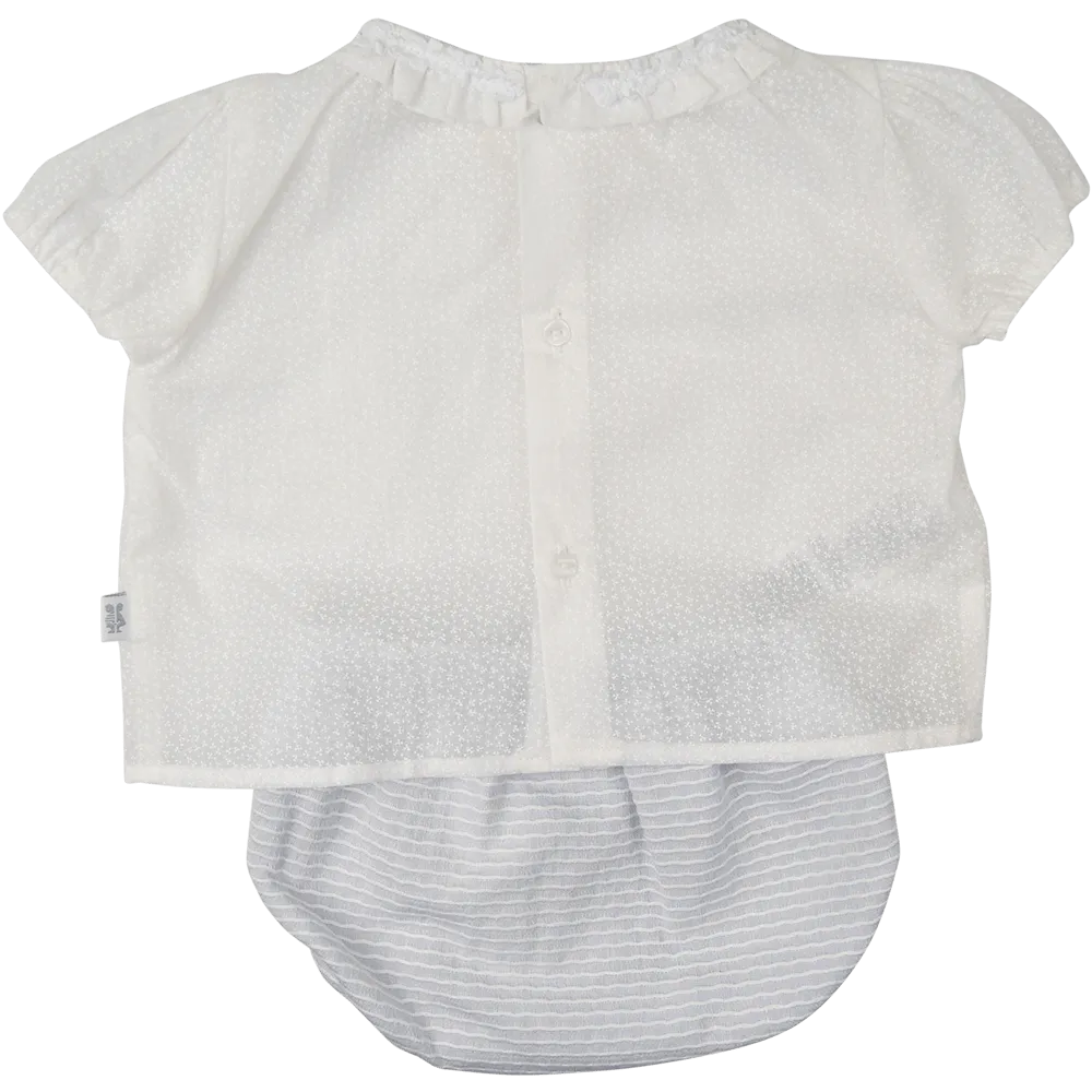 Tutto Piccolo White & Grey Two Piece Set
