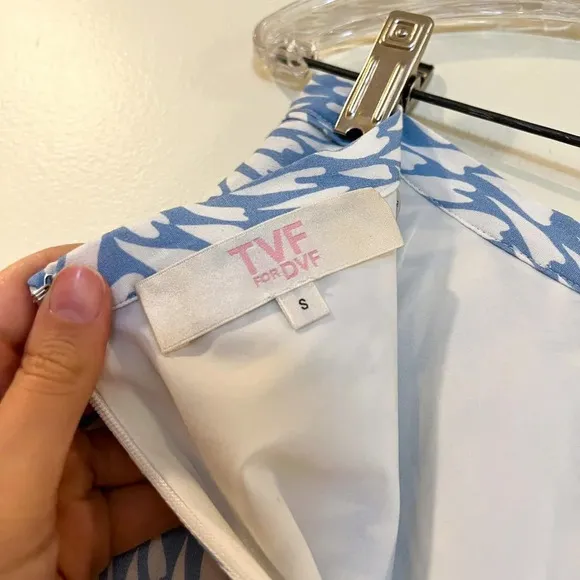 TVF for Diane Von Furstenberg Satin Heart Print Blue Preppy Designer Mini Skirt