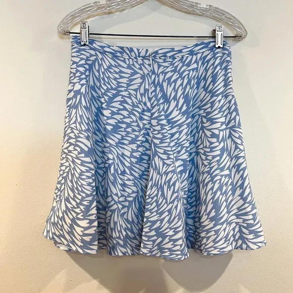TVF for Diane Von Furstenberg Satin Heart Print Blue Preppy Designer Mini Skirt